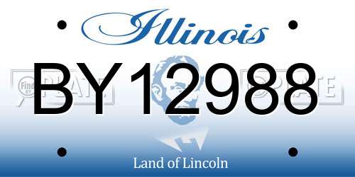 BY12988 Illinois License Plate