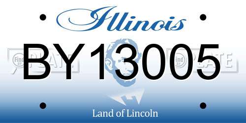 BY13005 Illinois License Plate