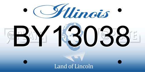 BY13038 Illinois License Plate