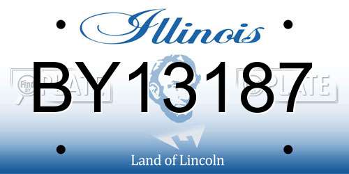 BY13187 Illinois License Plate