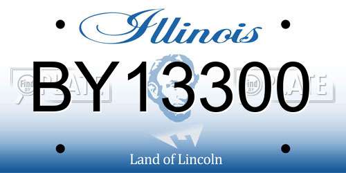 BY13300 Illinois License Plate