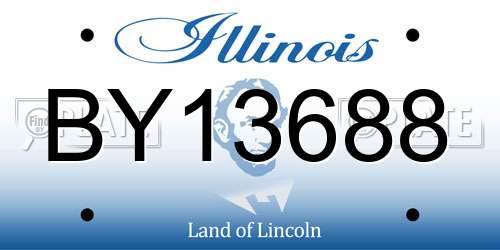 BY13688 Illinois License Plate