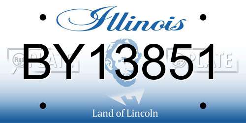 BY13851 Illinois License Plate