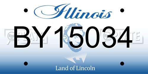 BY15034 Illinois License Plate