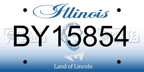 BY15854 Illinois License Plate