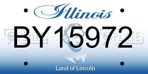 BY15972 Illinois License Plate