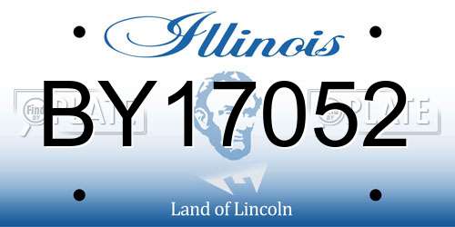 BY17052 Illinois License Plate