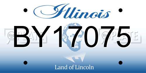BY17075 Illinois License Plate