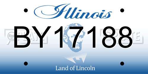 BY17188 Illinois License Plate