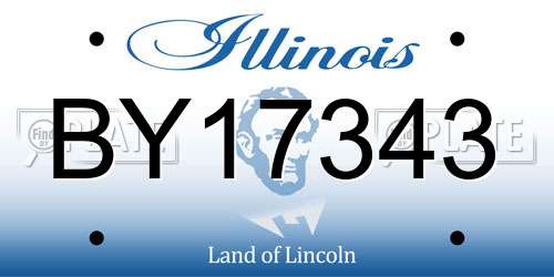 BY17343 Illinois License Plate