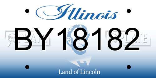 BY18182 Illinois License Plate