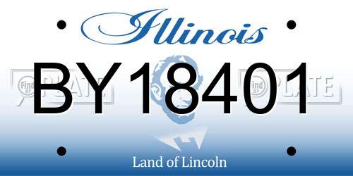 BY18401 Illinois License Plate
