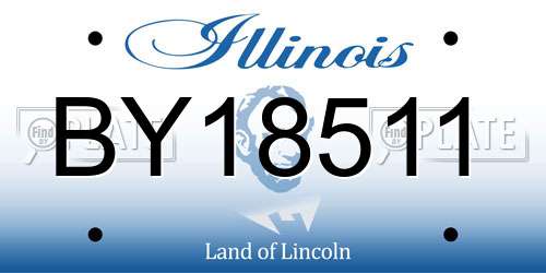 BY18511 Illinois License Plate