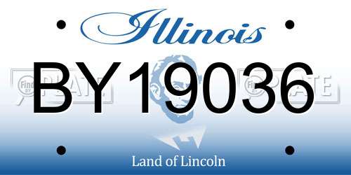 BY19036 Illinois License Plate