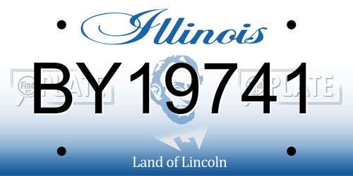 BY19741 Illinois License Plate