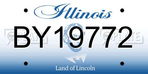 BY19772 Illinois License Plate