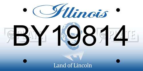 BY19814 Illinois License Plate