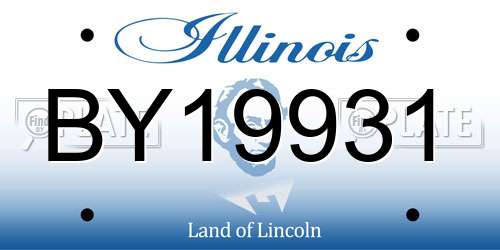 BY19931 Illinois License Plate