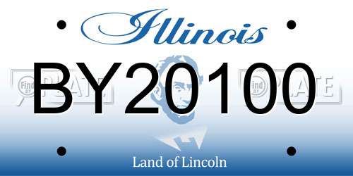 BY20100 Illinois License Plate