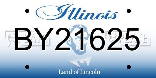 BY21625 Illinois License Plate