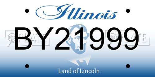 BY21999 Illinois License Plate