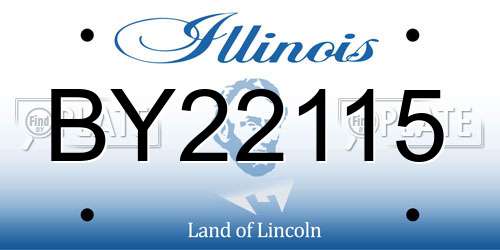 BY22115 Illinois License Plate