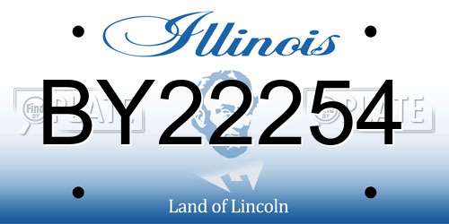 BY22254 Illinois License Plate