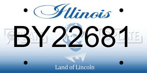 BY22681 Illinois License Plate