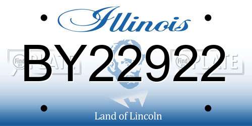 BY22922 Illinois License Plate