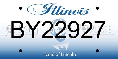 BY22927 Illinois License Plate