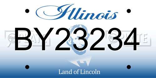 BY23234 Illinois License Plate