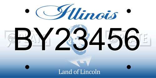 BY23456 Illinois License Plate
