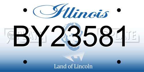 BY23581 Illinois License Plate