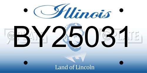 BY25031 Illinois License Plate