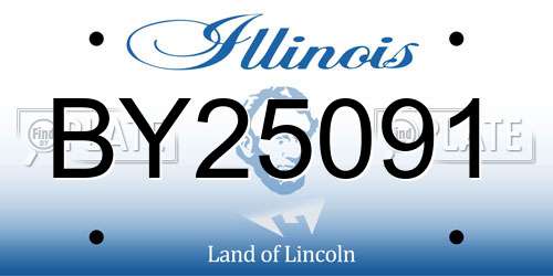 BY25091 Illinois License Plate