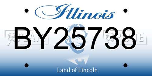 BY25738 Illinois License Plate