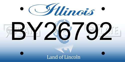 BY26792 Illinois License Plate