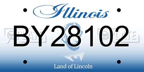 BY28102 Illinois License Plate