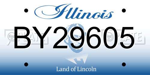 BY29605 Illinois License Plate