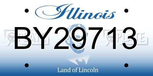 BY29713 Illinois License Plate
