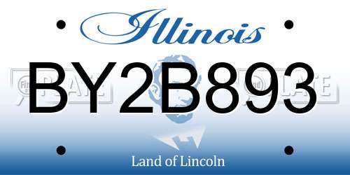BY2B893 Illinois License Plate