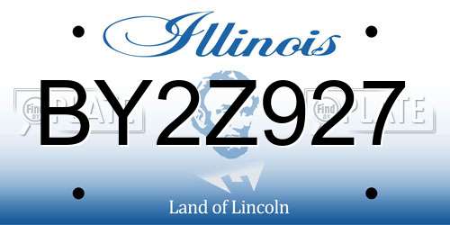 BY2Z927 Illinois License Plate