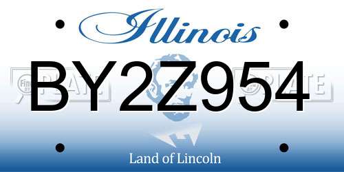 BY2Z954 Illinois License Plate
