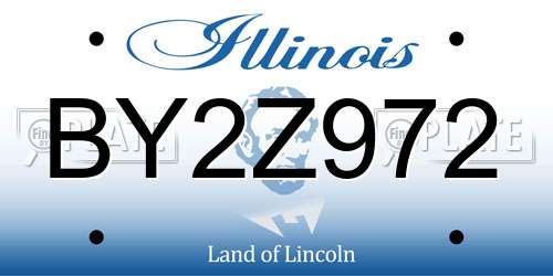 BY2Z972 Illinois License Plate