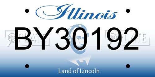 BY30192 Illinois License Plate