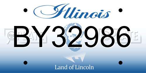 BY32986 Illinois License Plate