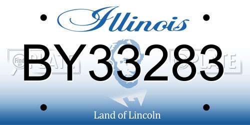 BY33283 Illinois License Plate