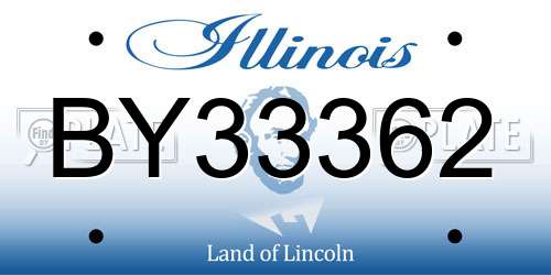 BY33362 Illinois License Plate