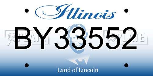 BY33552 Illinois License Plate
