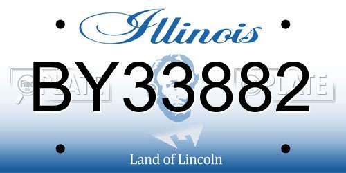 BY33882 Illinois License Plate